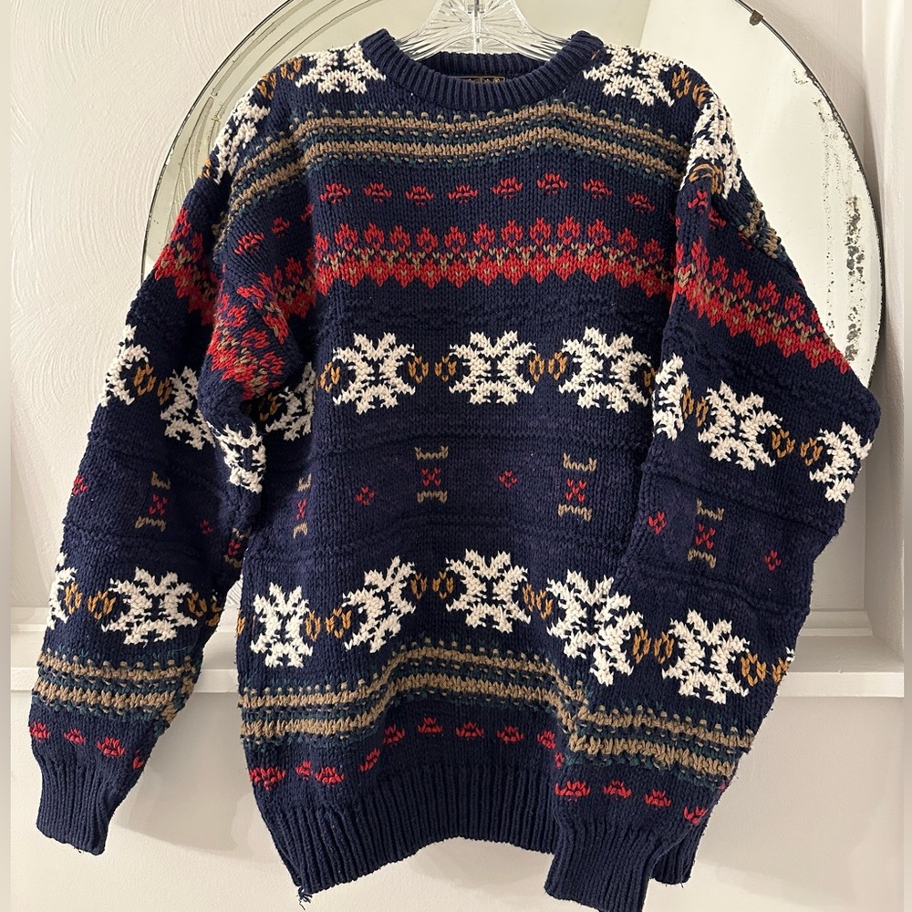 Vintage 90s Eddie Bauer Knit  100% Cotton Sweater, Size Large